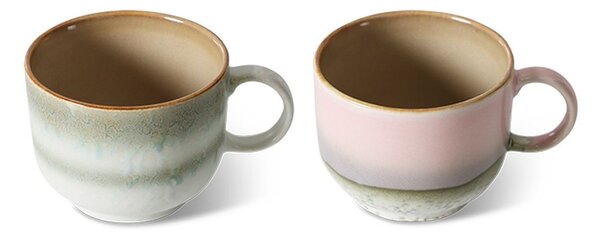 Set 2ks hrnček na čaj 70s Lush Tea - 14 * 10 * 8cm / 425 ml - HKLIVING