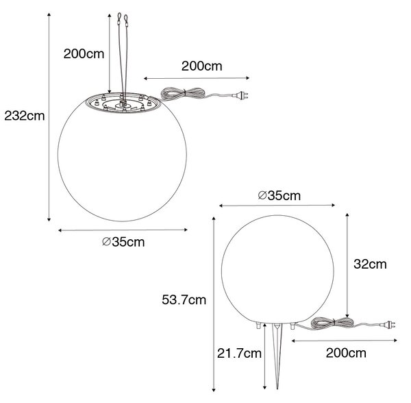 Moderné vonkajšie svietidlo biele 35 cm IP65 - Nura