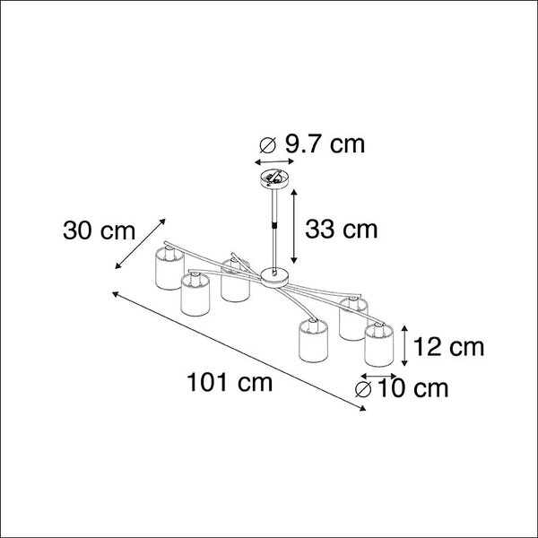 Inteligentné závesné svietidlo čierne nastaviteľné vrátane 6 Wifi B35 - Lofty