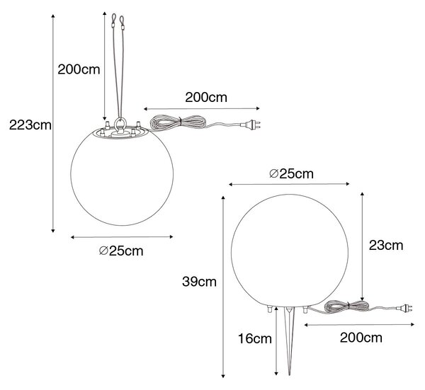 Moderná vonkajšia lampa biela 25 cm IP65 - Nura