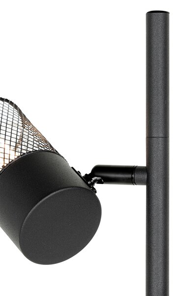 Priemyselná stojaca lampa čierna 3-svetlo - Jim