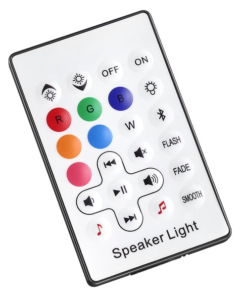 TRIO reality R55086101 JAMAICA Dekoračné svietidlo s bluetooth reproduktorom 245mm LED 1X2W/25lm 3000K IP44 Biela, čierna + diaľkový ovládač