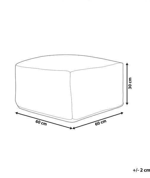 Taburetka béžová a biela 60 x 60 x 30 cm juta polyester bavlna abstraktný vzor štvorcová puf