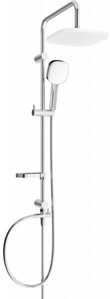 Mexen - X33 Sprchový set s hornou hlavicou 23x23cm, chrómová- biela, 798333391-02