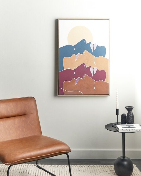 Obraz na plátne zarámovaný viacfarebný 93 x 63 cm abstraktný vzor geometrický MDF rám eklektický moderný štýl obývacia izba