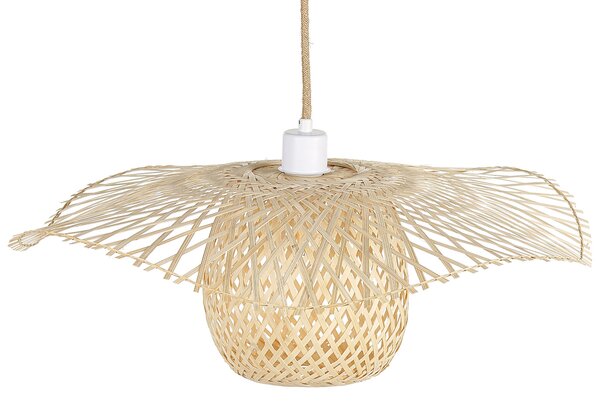 Závesná lampa svetlohnedá bambusové drevo boho dizajn závesné svetlo osvetlenie moderná obývačka jedáleň