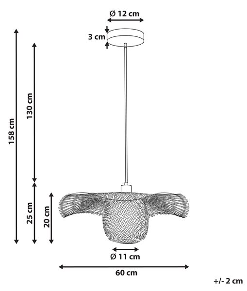 Závesná lampa svetlohnedá bambusové drevo boho dizajn závesné svetlo osvetlenie moderná obývačka jedáleň
