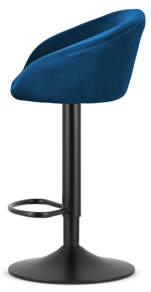 Set dvoch barových stoličiek EAST zamatové granátové (čierna noha) 2 ks