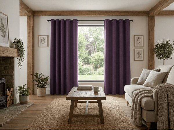 Zatemňovací záves DUNES VELVET 140x250 cm, fialový Zavesenie: Riasiaca páska