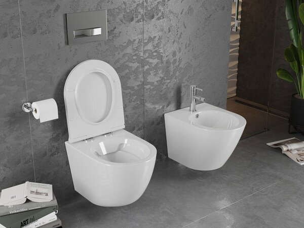 Mexen Lena WC misa Rimless s doskou pomaly padacou slim, duroplast, biela lesklá - 30220500