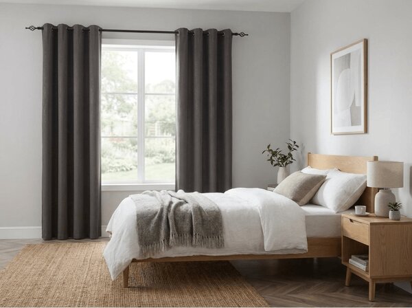 Zatemňovací záves DUNES VELVET 140x250 cm, tmavě šedý Zavesenie: Kovové krúžky