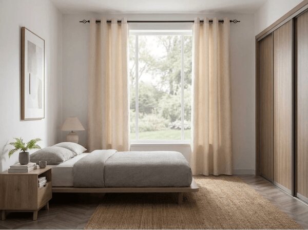 Zatemňovací záves DUNES VELVET 140x250 cm, krémový Zavesenie: Kovové krúžky