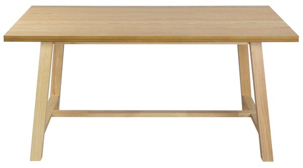 Jedálenský stôl prírodný jaseň MDF 160 x 90 cm nohy z kaučukového dreva dyhovaná doska prírodná povrchová úprava škandinávsky štýl