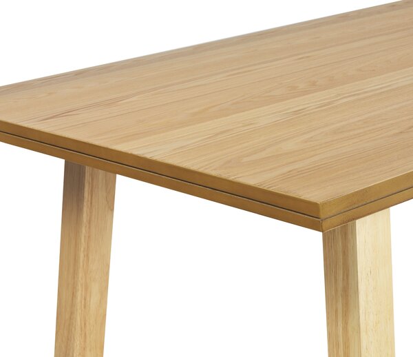 Jedálenský stôl prírodný jaseň MDF 160 x 90 cm nohy z kaučukového dreva dyhovaná doska prírodná povrchová úprava škandinávsky štýl
