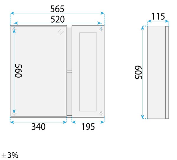 Súprava kúpeľňového nábytku s umývadlom Monti 60cm Grey