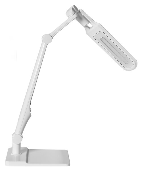 Stolná LED lampa biela syntetický materiál 3 režimy teploty svetla so stmievačom dotyková nastaviteľná otočné tienidlo kancelária