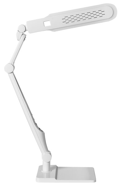 Stolná LED lampa biela syntetický materiál 3 režimy teploty svetla so stmievačom dotyková nastaviteľná otočné tienidlo kancelária