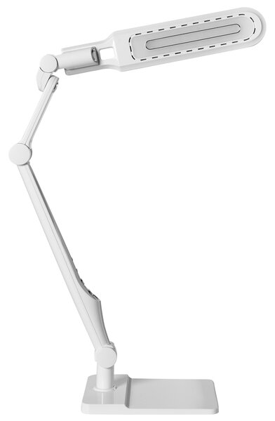 Stolná LED lampa biela syntetický materiál 3 režimy teploty svetla so stmievačom dotyková nastaviteľná otočné tienidlo kancelária