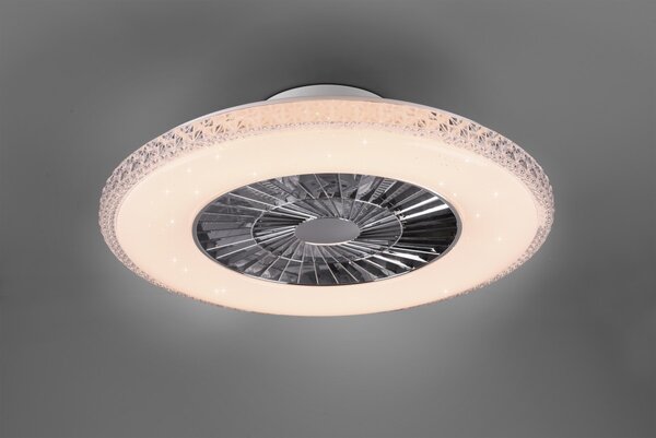 Trio R62412106 LED prisadený luster s ventilátorom Harstad 1x40W | 3000-6000K - stmievateľný, s diaľkovým ovládačom