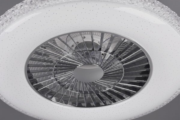Trio R62412106 LED prisadený luster s ventilátorom Harstad 1x40W | 3000-6000K - stmievateľný, s diaľkovým ovládačom