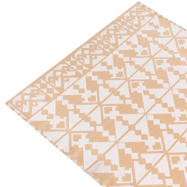 Koberec béžový syntetický materiál 160 x 230 cm izbový vonkajší s geometrickým vzorom moderný balkón a terasa