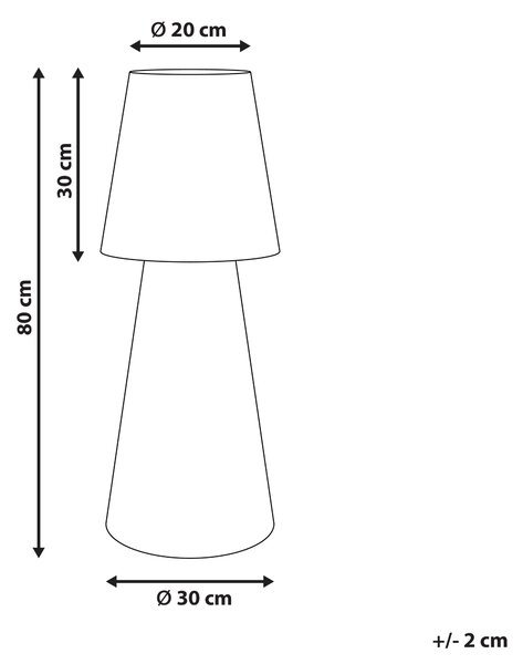 Vonkajšia stojaca LED lampa biela syntetický materiál IP54 vodoodolné s diaľkovým ovládaním záhradné osvetlenie