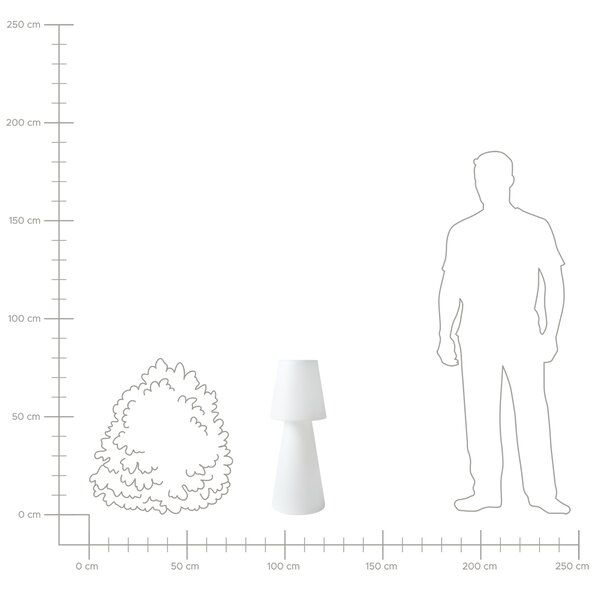 Vonkajšia stojaca LED lampa biela syntetický materiál IP54 vodoodolné s diaľkovým ovládaním záhradné osvetlenie