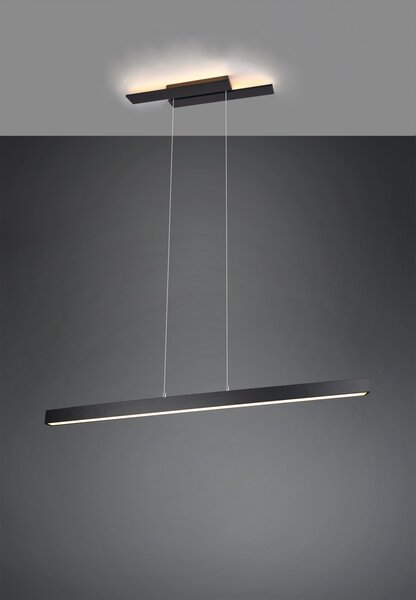 Trio 375510432 LED závesné stropné svietidlo Belfast 1x44W | 4400lm | 3000K | IP20 - 3 fázové stmievanie, horné / dolné osvetlenie, nepriame svetlo, čierna