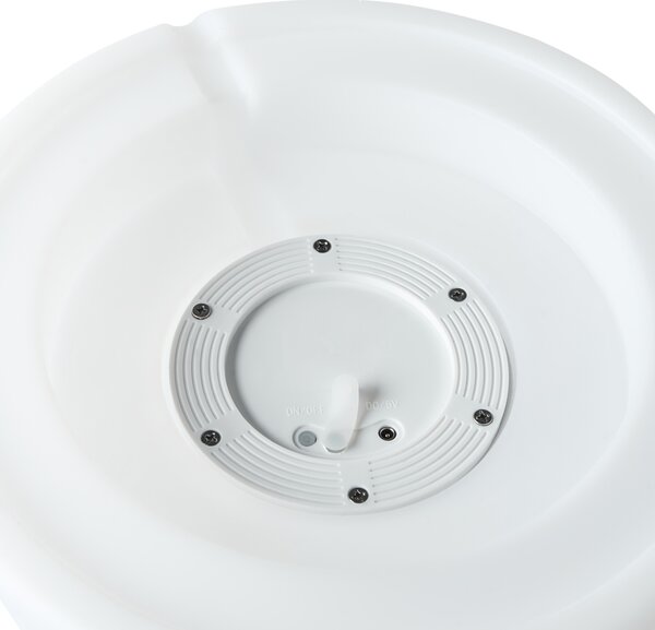 Vonkajšia stojaca LED lampa biela syntetický materiál IP54 vodoodolné s diaľkovým ovládaním záhradné osvetlenie