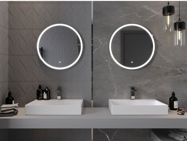 Mexen Gobi osvetlené kúpeľňové zrkadlo okrúhle, 60 cm, LED 6000K, proti zahmlievaniu - 9801-060-060-611-00