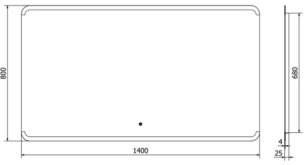 Mexen Nida, LED kúpeľňové zrkadlo s podsvietením 140x080 cm, 6000K, ochrana proti zahmlievaniu, 9806-140-080-611-00