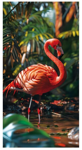 PLÁŽOVÁ OSUŠKA Z MIKROVLÁKNA FLAMINGO1 100X180 CM VZOROVANÁ