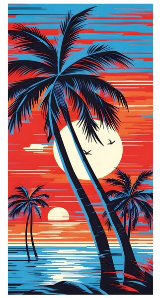 PLÁŽOVÁ OSUŠKA Z MIKROVLÁKNA TROPICAL3 100X180 CM VZOROVANÁ