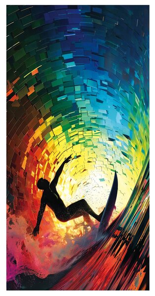 PLÁŽOVÁ OSUŠKA Z MIKROVLÁKNA SURF 100X180 CM VZOROVANÁ