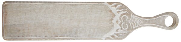 Stojan na tortu svetlohnedý mangové drevo 62 x 14 x 2 cm dekoratívny vyrezávaný podnos na zákusky