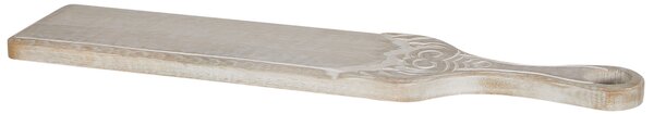 Stojan na tortu svetlohnedý mangové drevo 62 x 14 x 2 cm dekoratívny vyrezávaný podnos na zákusky