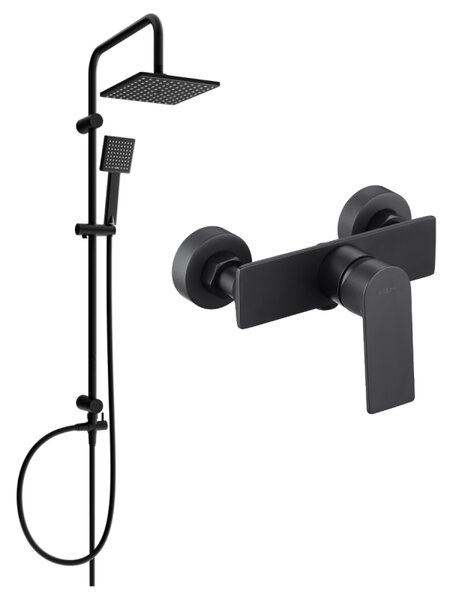 Mexen Tordsprchový set s dažďovou sprchou a sprchovou batériou Alexa, čierna, 71240200-70