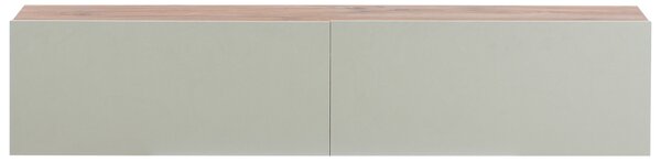 Závesná skrinka pod TV svetlozelená a hnedá 140 cm tv stolík na stenu minimalistický dizajn obývacia izba