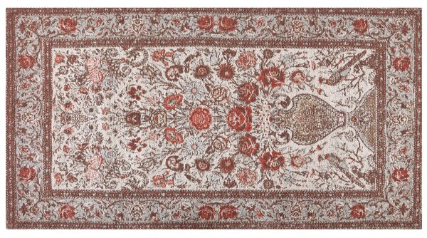 Koberec viacfarebný bavlna polyester 80 x 150 cm kvetovaný vzor tradičný vintage bytový doplnok