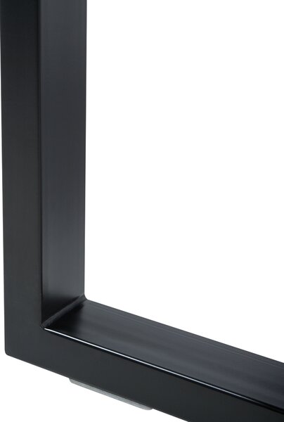 Jedálenský stôl tmavý orech čierna MDF kov 160 x 90 cm obdĺžnikový tvar pre 6 osôb moderný industriálny štýl kuchyňa jedáleň