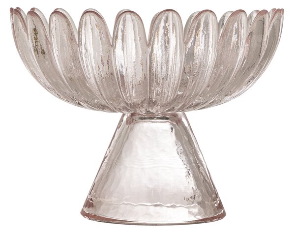 Sklenená miska na podstavci Nalu Rose Glass