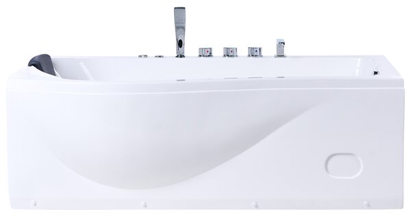 Obdĺžniková vírivá vaňa biela ABS 170 x 90 cm hydromasážne trysky LED svetlá moderná kúpeľňa