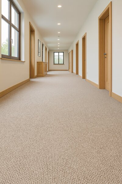 Timzo , Metrážny koberec Rubin 2113 l. beige, na mieru, šíře 4m, béžová, ab (mriežka), chodba / predsieň