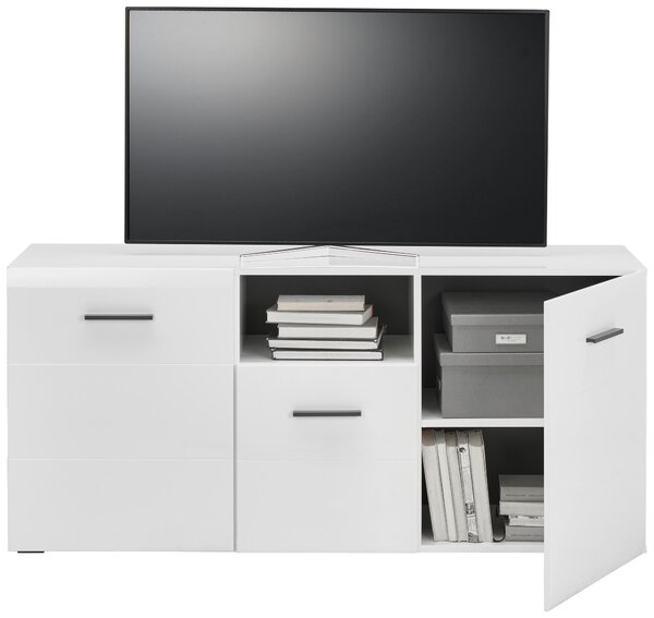SKRINKA POD TV, antracitová, biela, 140/64/42 cm Hom`in - TV nábytok