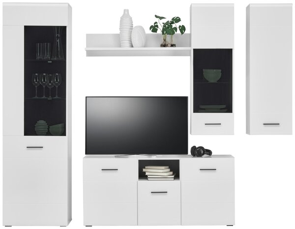SKRINKA POD TV, antracitová, biela, 140/64/42 cm Hom`in - TV nábytok