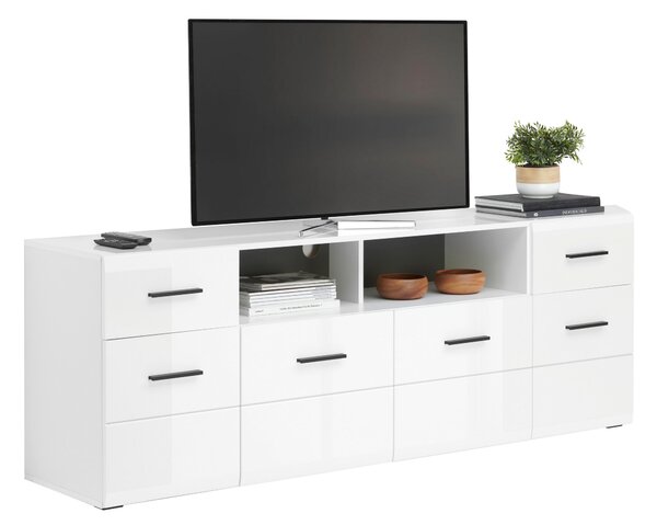 SKRINKA POD TV, antracitová, biela, 180/63,7/41,6 cm Hom`in - TV nábytok