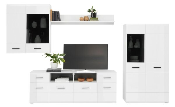 SKRINKA POD TV, antracitová, biela, 180/63,7/41,6 cm Hom`in - TV nábytok