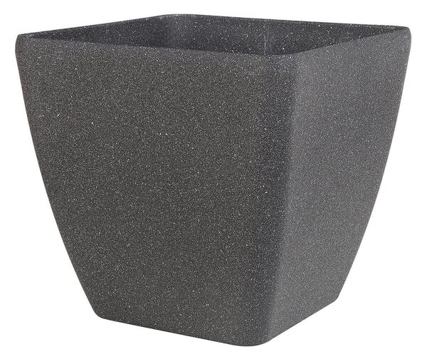 Súprava 2 kvetináčov sivá 34 x 34 x 34 cm kameninová zmes polyresin štvorcové kvetináče odolné voči UV