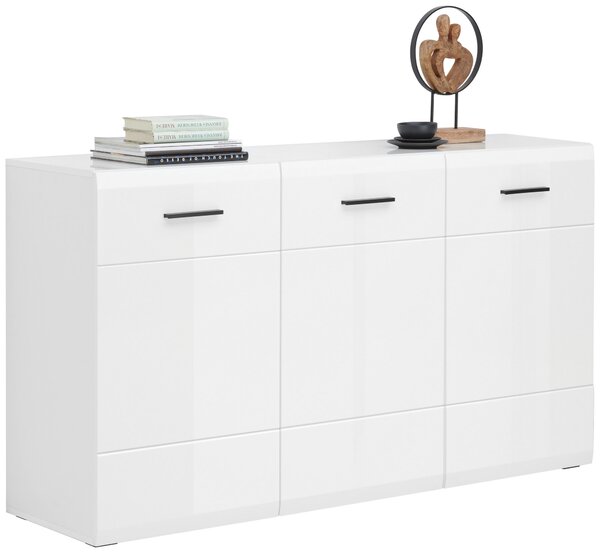 ŠIROKÁ KOMODA, antracitová, biela, 150/84,6/42 cm Hom`in - Komody