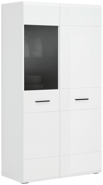 VITRÍNA, antracitová, biela, 90/164/41 cm Hom`in - Sklenené vitríny